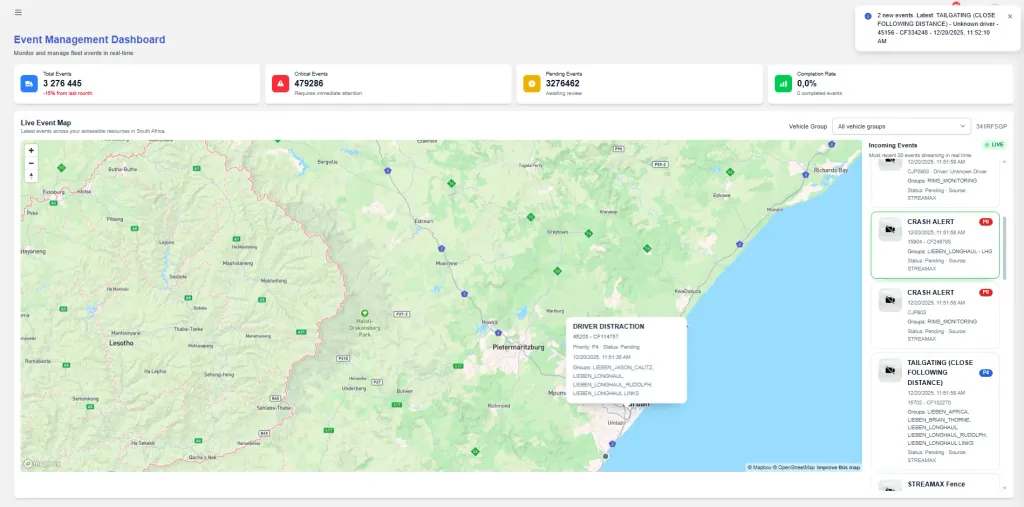 Video Telematics Event Management